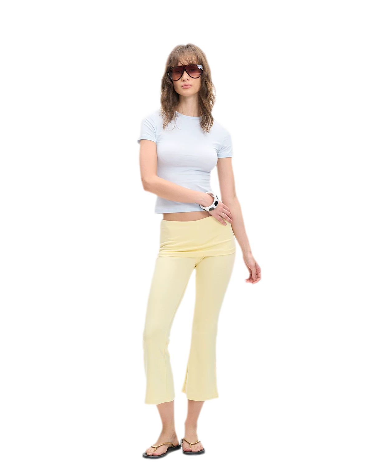 Capri Foldover Flare Pants