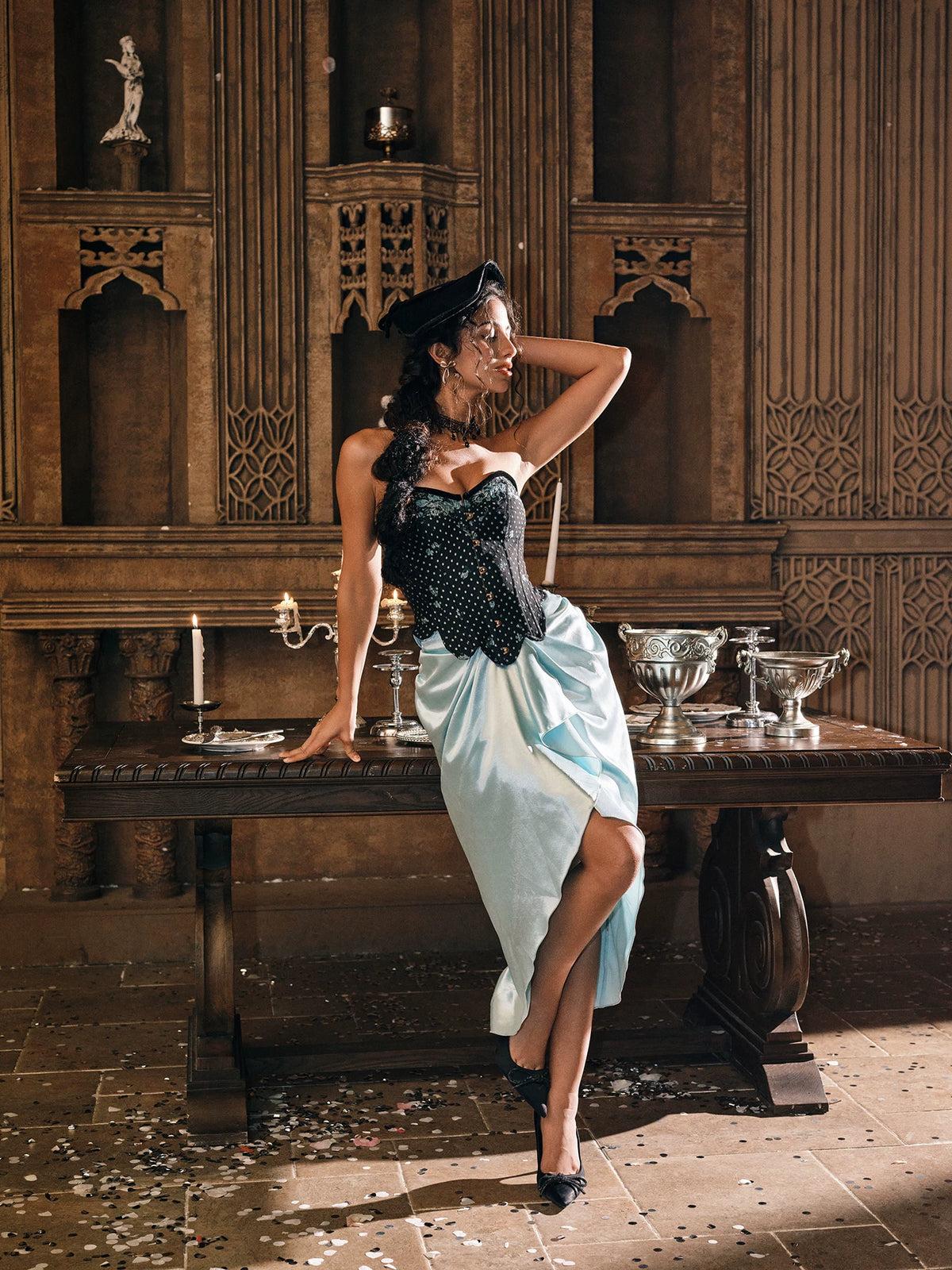 Jacquard Corset A-Line Dress