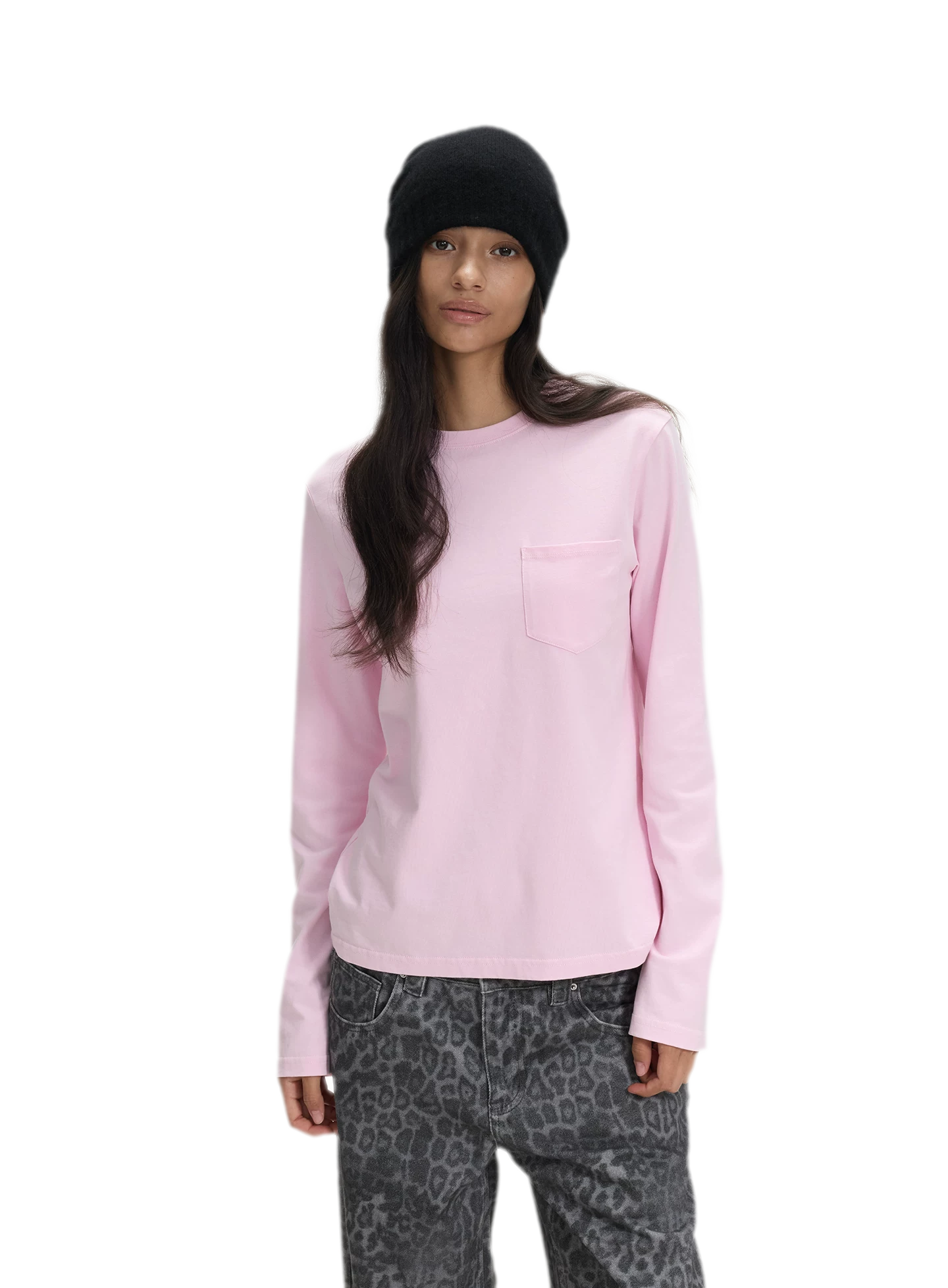Pocket Detail Long-Sleeve T-Shirt