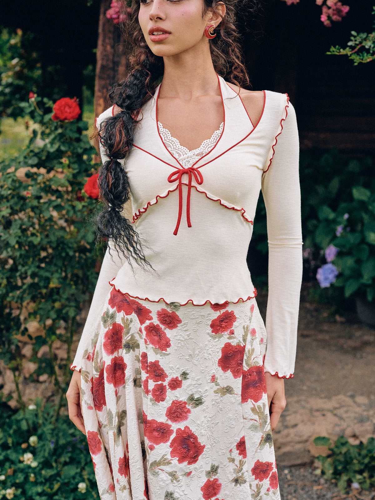 Jacquard Floral Dress Set