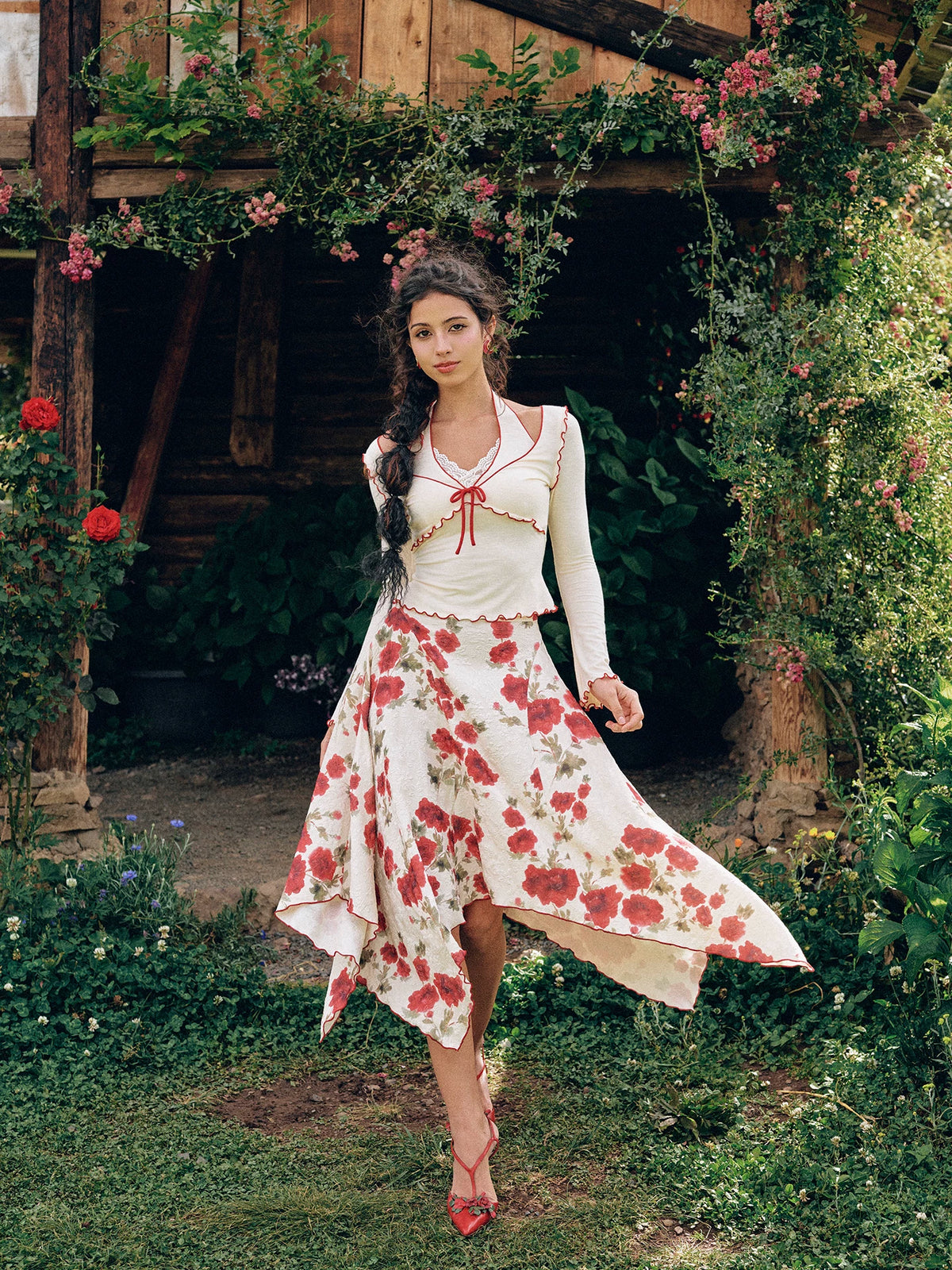 Jacquard Floral Dress Set