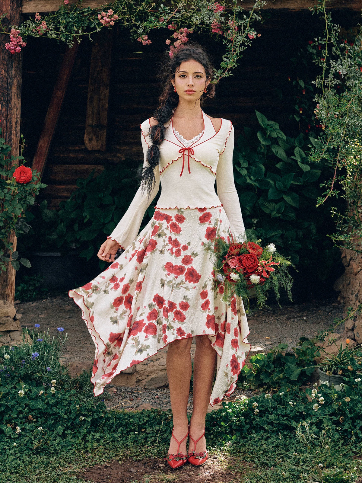 Jacquard Floral Dress Set