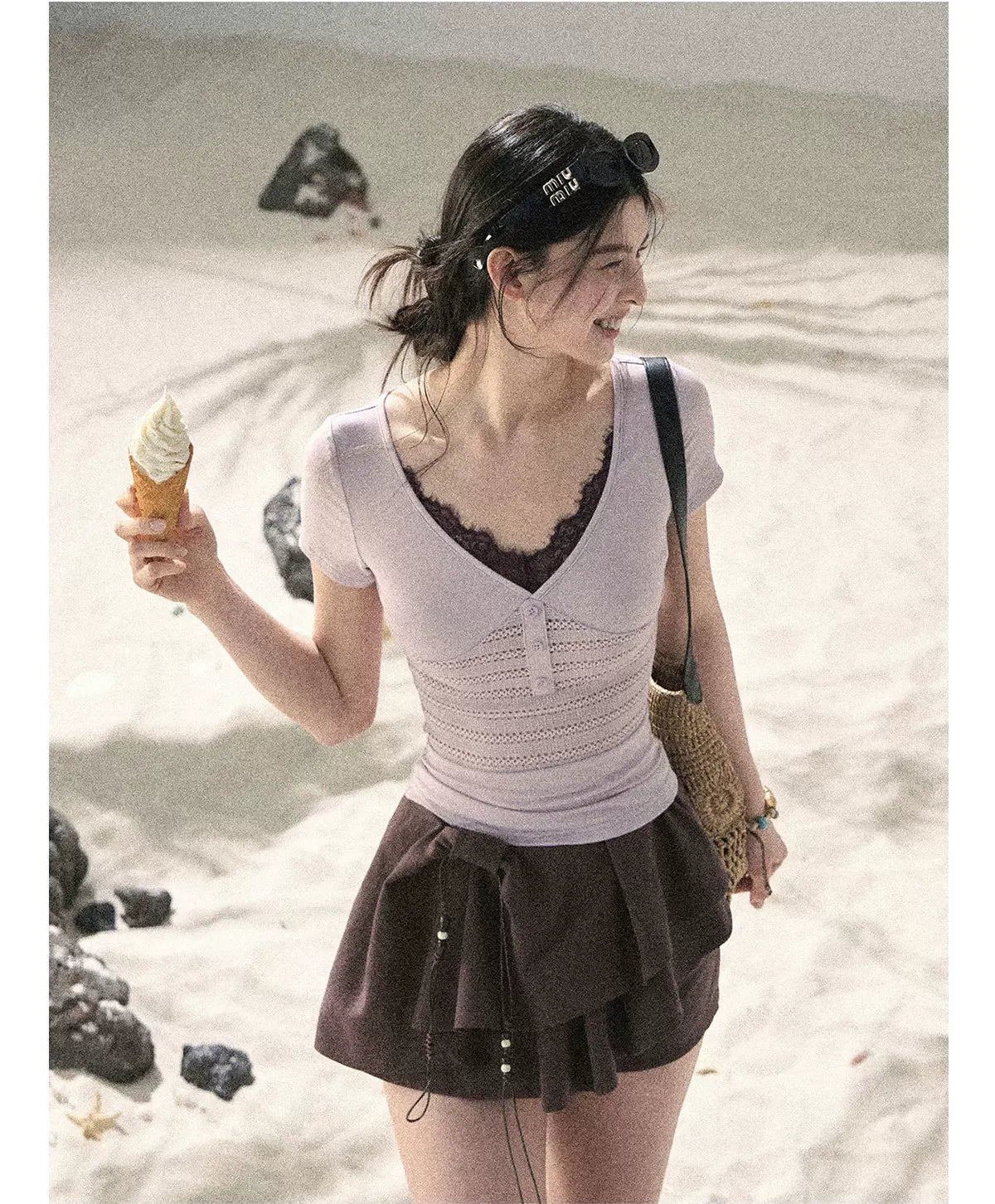 Layered Pleated Skort