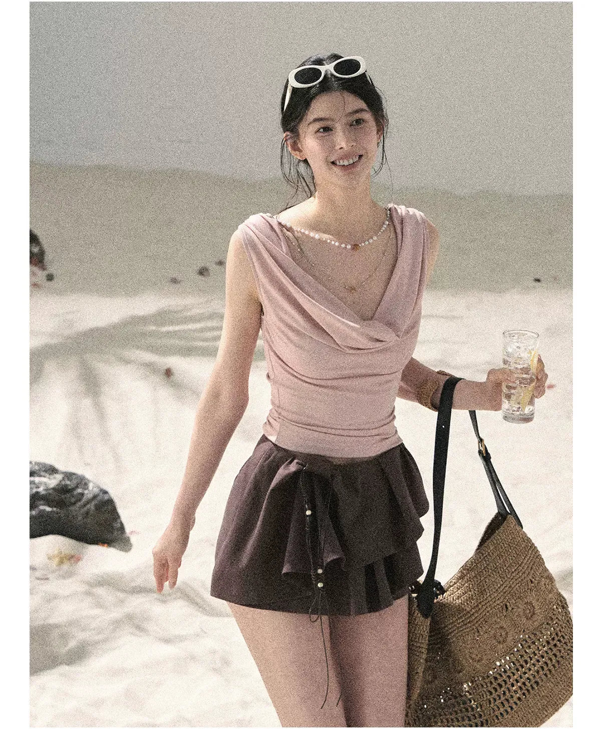 Layered Pleated Skort
