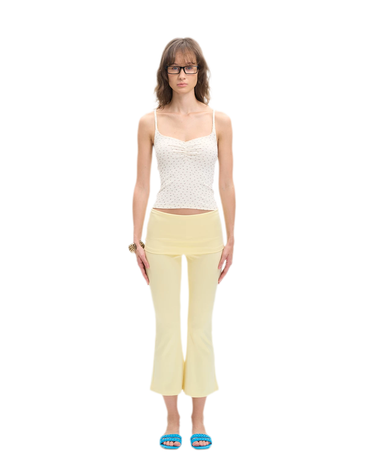 Capri Foldover Flare Pants