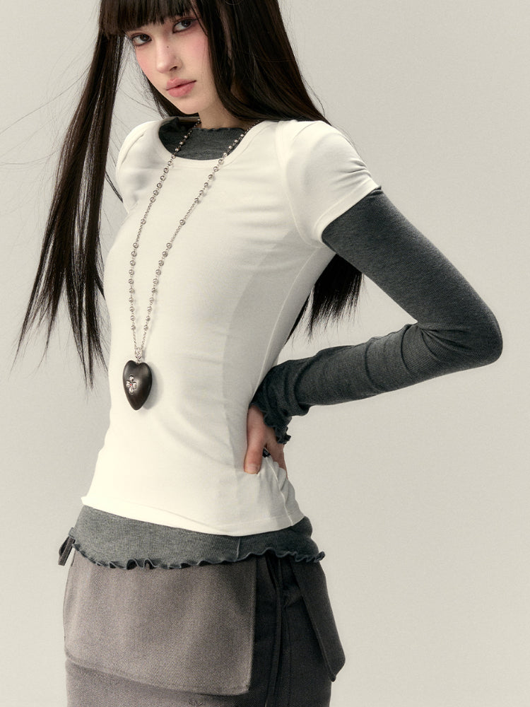 Embroidered Letter Short-Sleeve T-shirt - CHINASQUAD