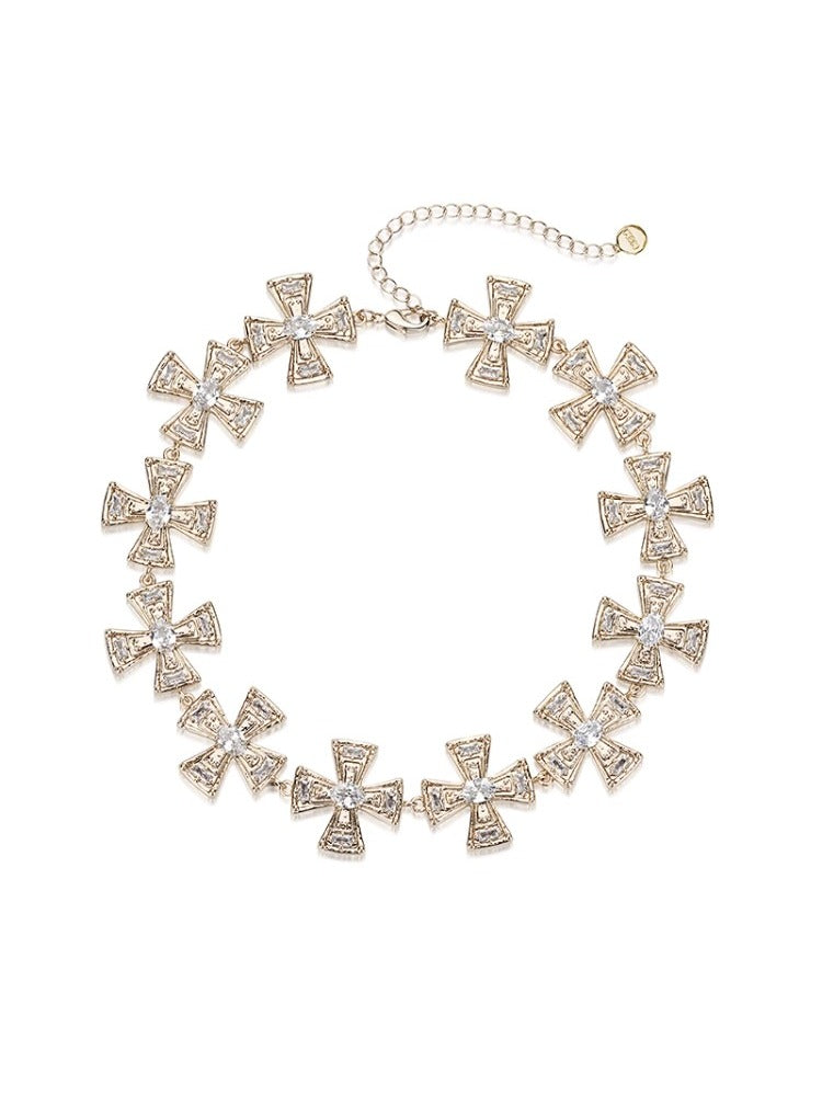 Vintage Cross Choker Necklace - CHINASQUAD