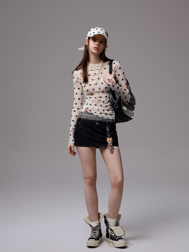 Polka Dot Pet Print Headscarf Baseball Cap