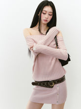 Off-Shoulder Slant Shoulder Button Dress - CHINASQUAD