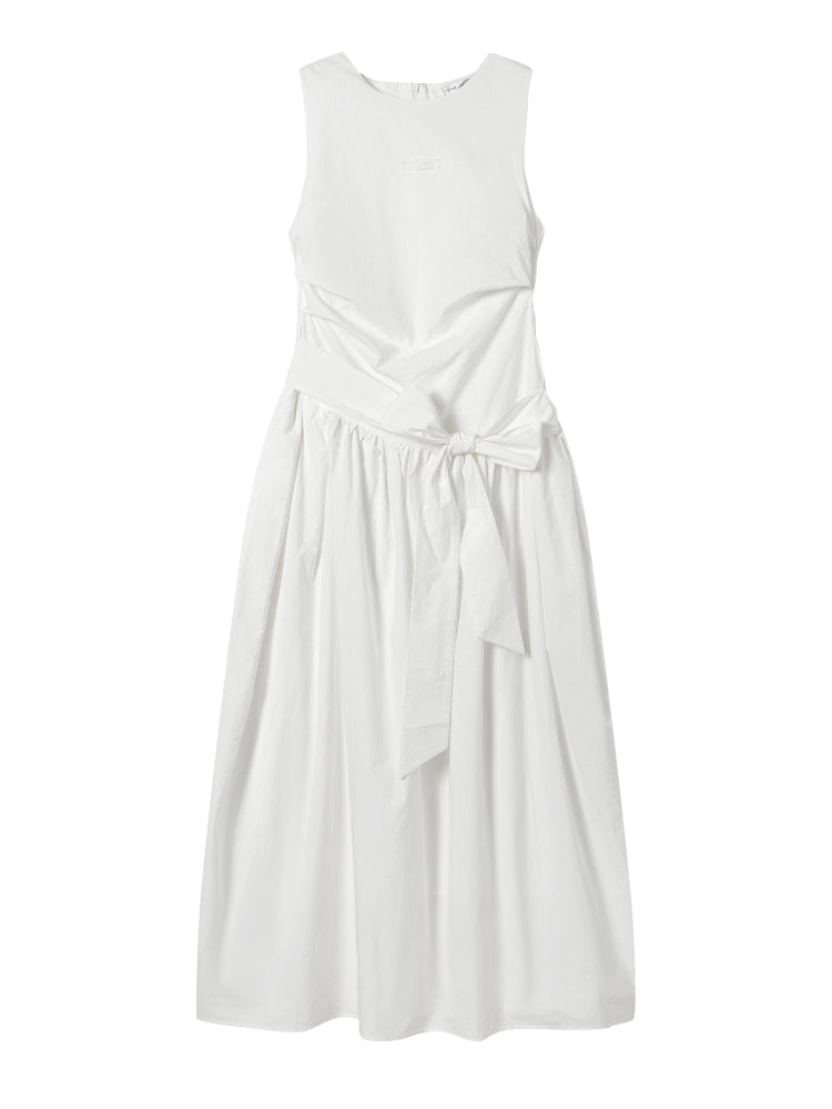 Sleeveless Tie-Waist A-Line Sundress - CHINASQUAD