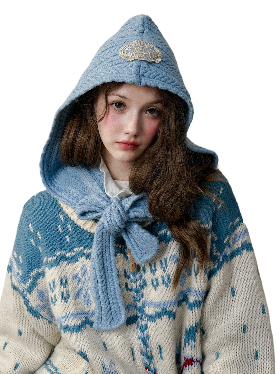 Galaxy Wonder Fluffy Bow Knit Hat - CHINASQUAD