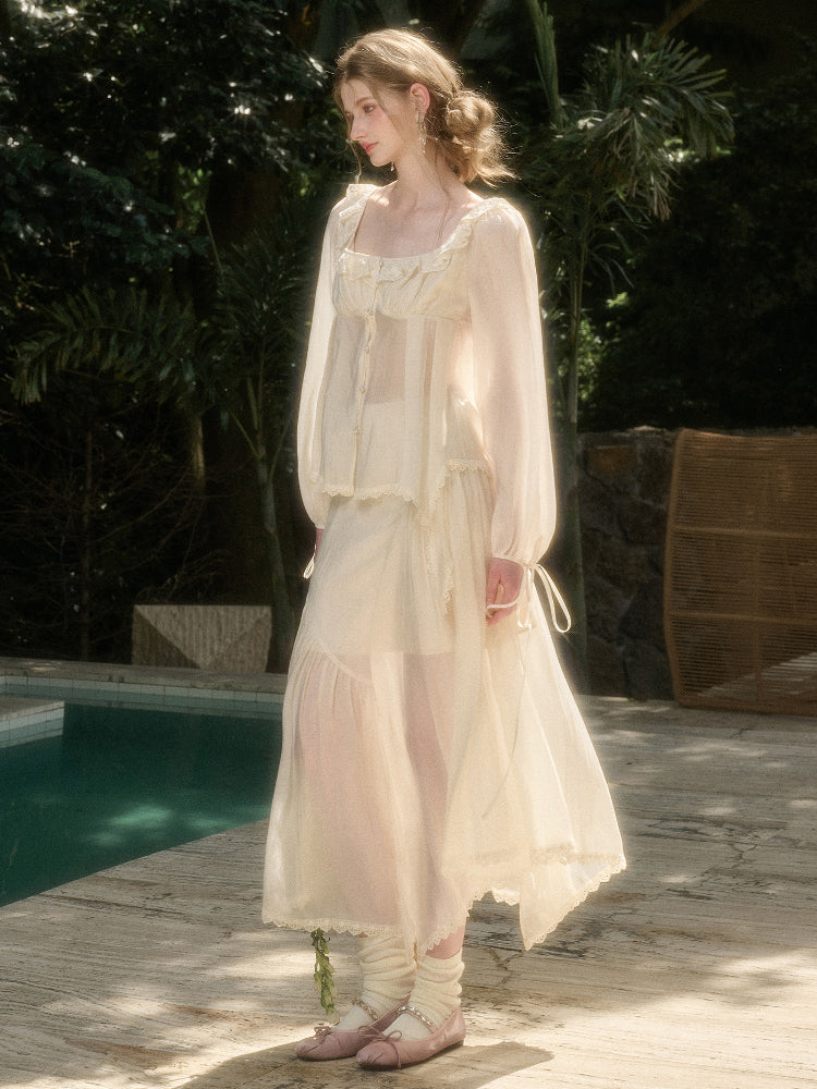 Tencel Air Fabric Shirt & Skirt Set - CHINASQUAD