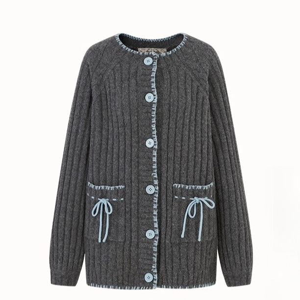 Latitude 69° Wool Contrast Trim Knit Sweater Set