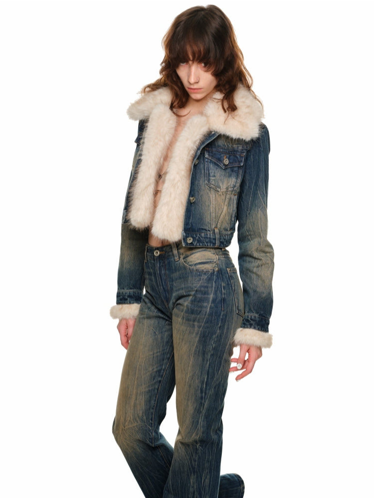 Denim Patchwork Removable Lined Jacket - CHINASQUAD