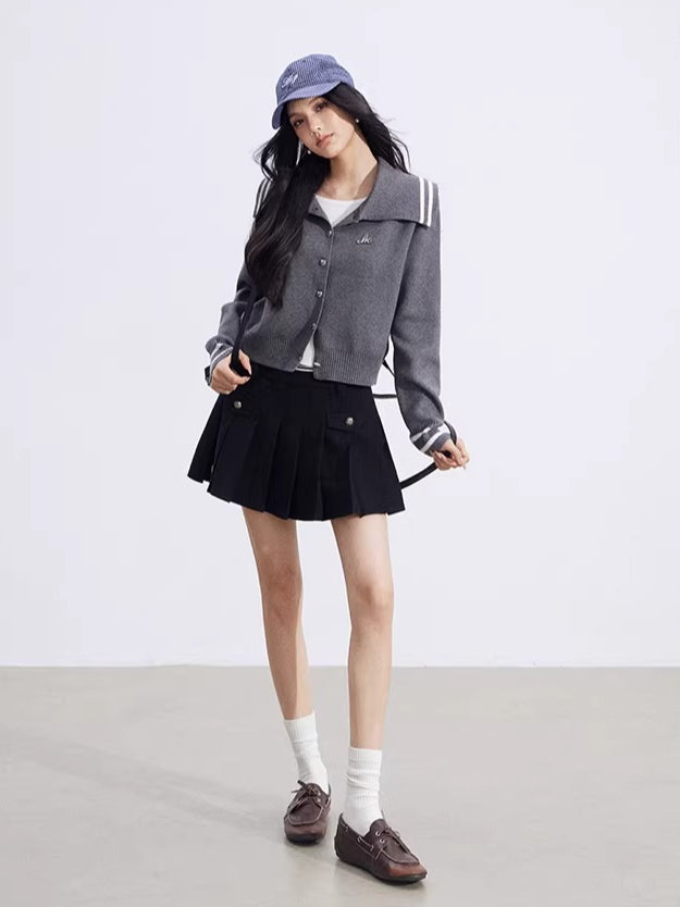 Preppy Layered Collar Knit Cardigans