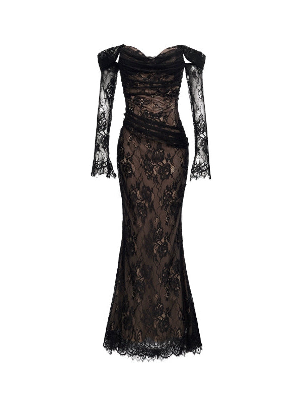 Ariel Luxury Lace Fishtail Dress - CHINASQUAD