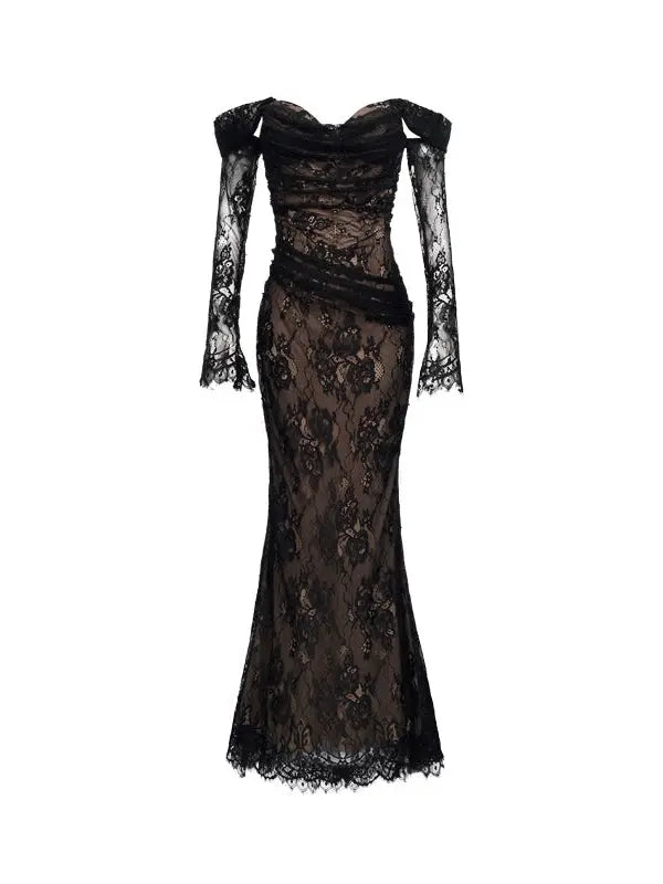 Ariel Luxury Lace Fishtail Dress - CHINASQUAD