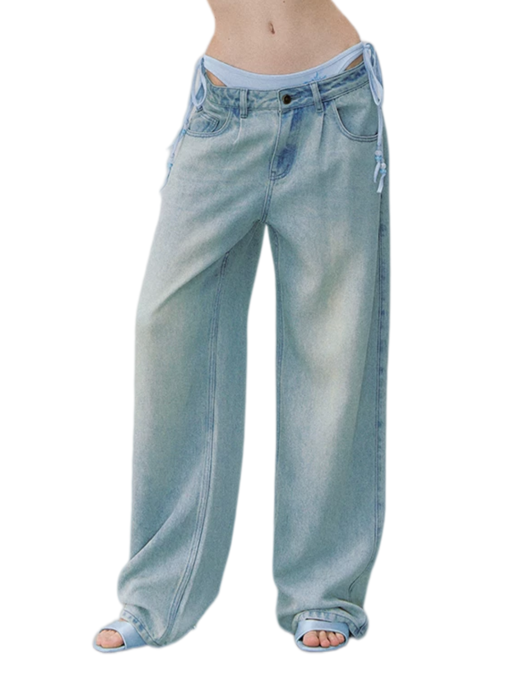 Vintage Washed Lyocell Straight-Leg Jeans
