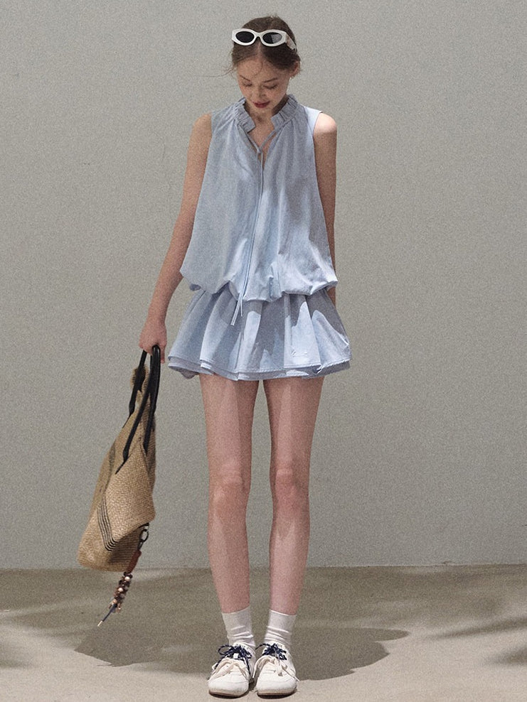 Lyocell Cotton Bubble Hem Dress