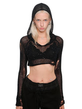 Hollow Sequin Crop Hoodie - CHINASQUAD