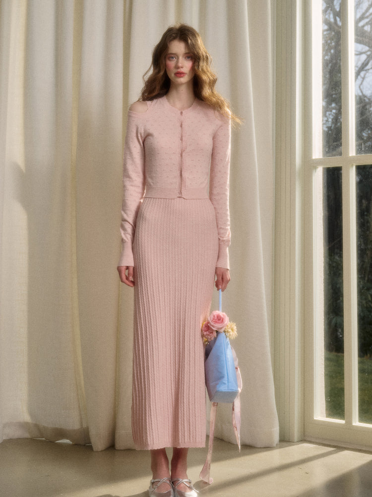 Lazy French Cardigan & Dress Set - CHINASQUAD