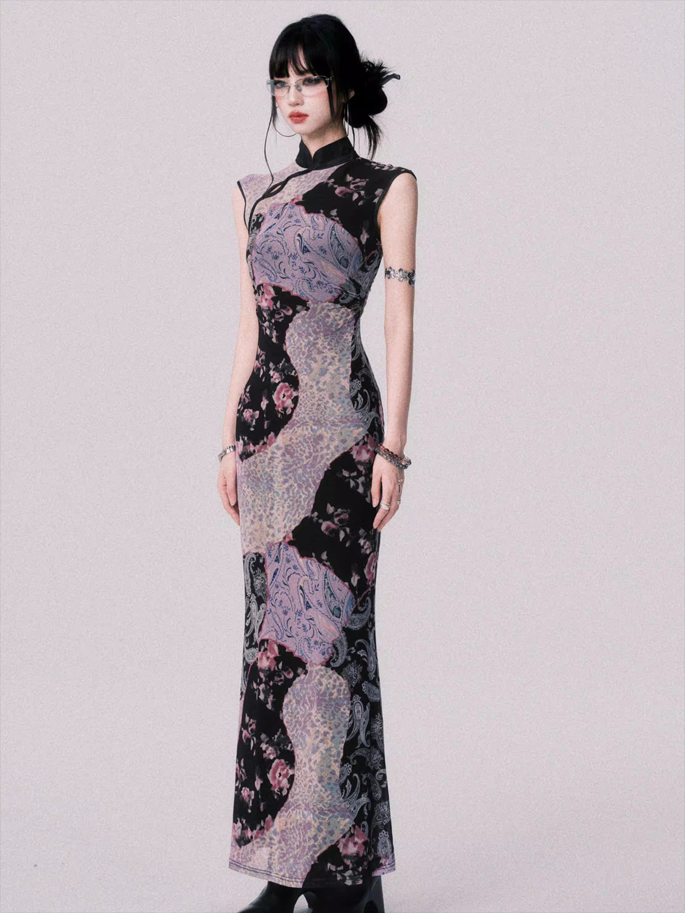 Mesh New Chinese-Style Cheongsam Dress