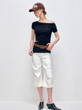 Slanted Shoulder Strap Short-Sleeve T-shirt - CHINASQUAD