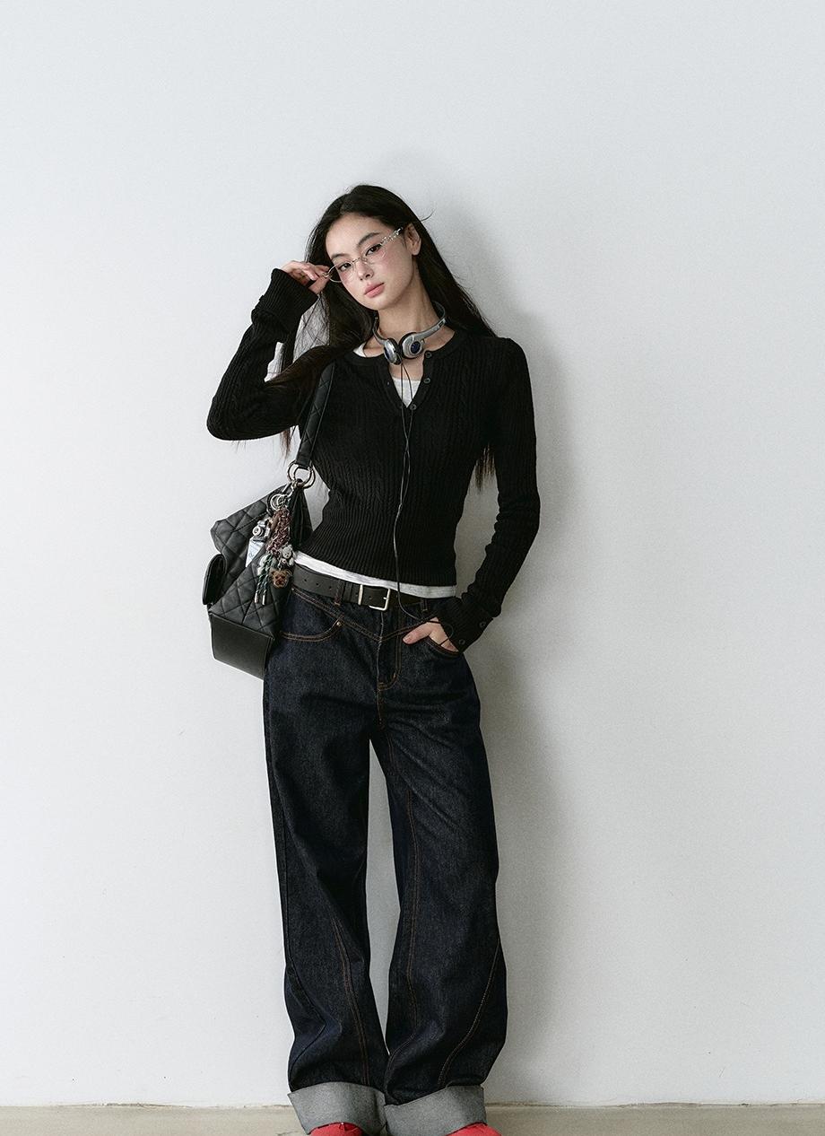 Structured Vintage-Dyed Jeans - CHINASQUAD