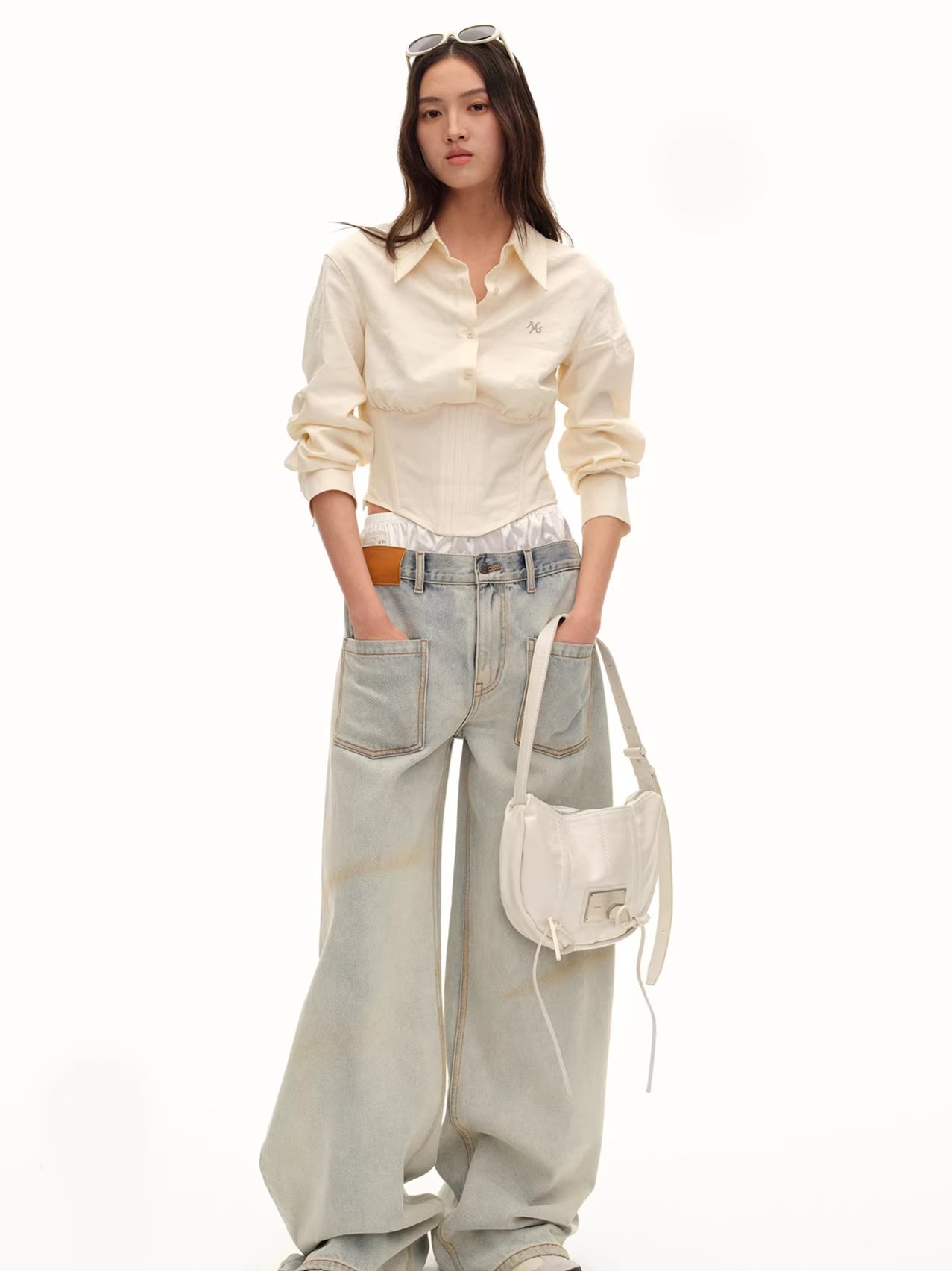 Rider Lyocell-Cotton Multiway Cropped Shirt