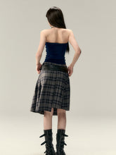 Asymmetrical Plaid Midi Skirt - CHINASQUAD
