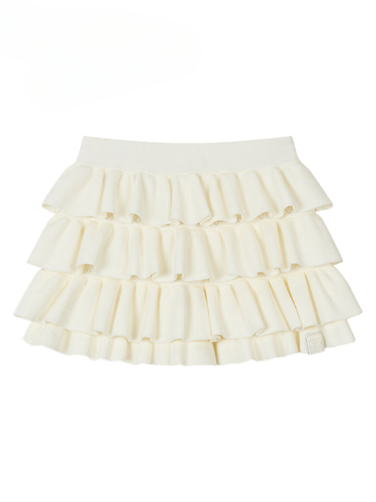 White Versatile Knitted Cake Skirt - CHINASQUAD