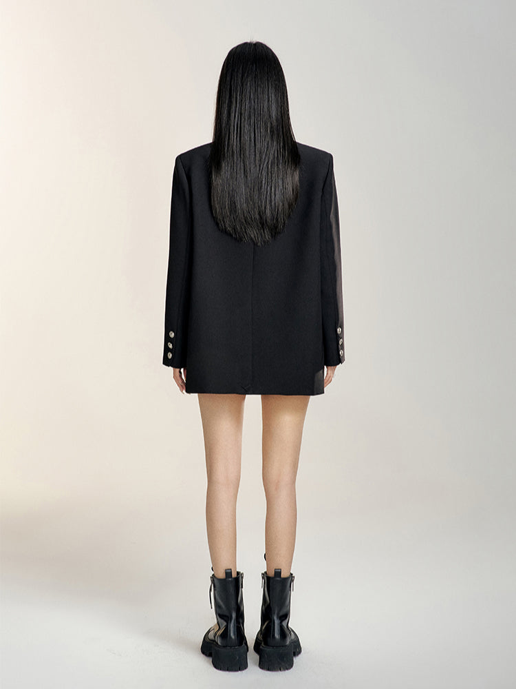 Black & Khaki Suit Collar Bow-tie Blazer - CHINASQUAD