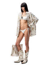 White Jacquard Halter-Tie Bikini - CHINASQUAD