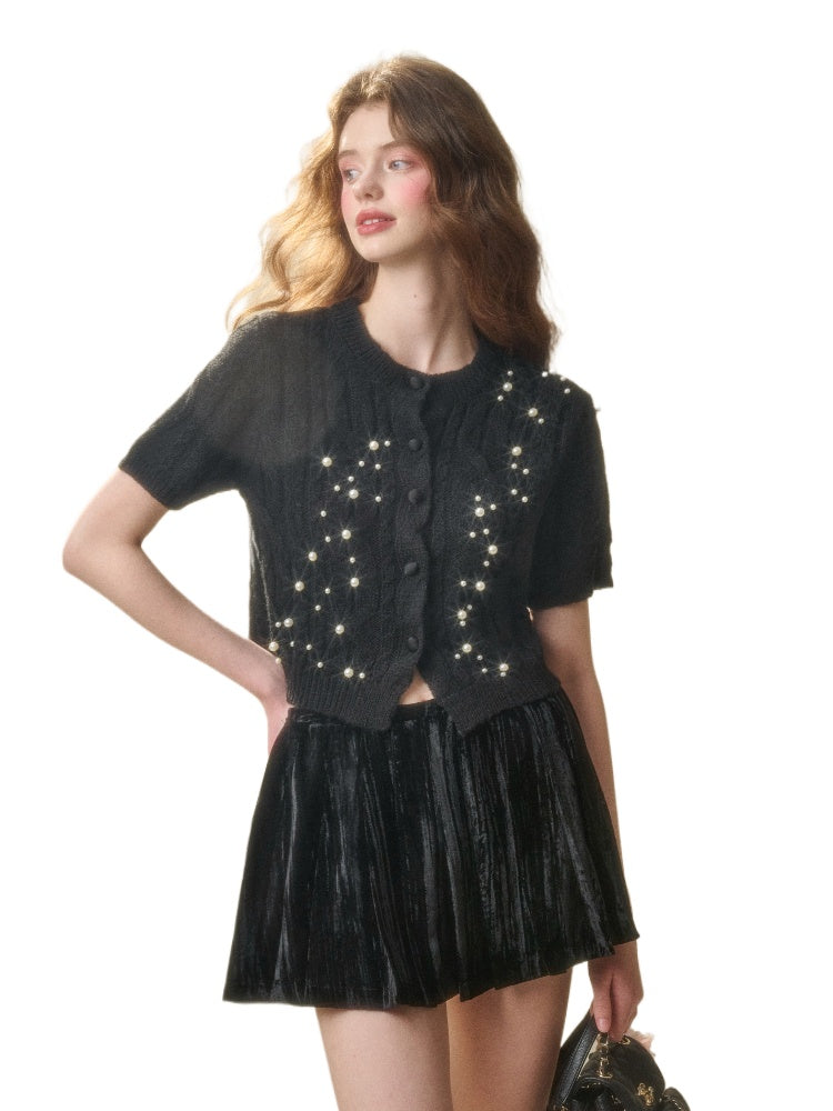 Pearl Mohair Knit Cardigan - CHINASQUAD