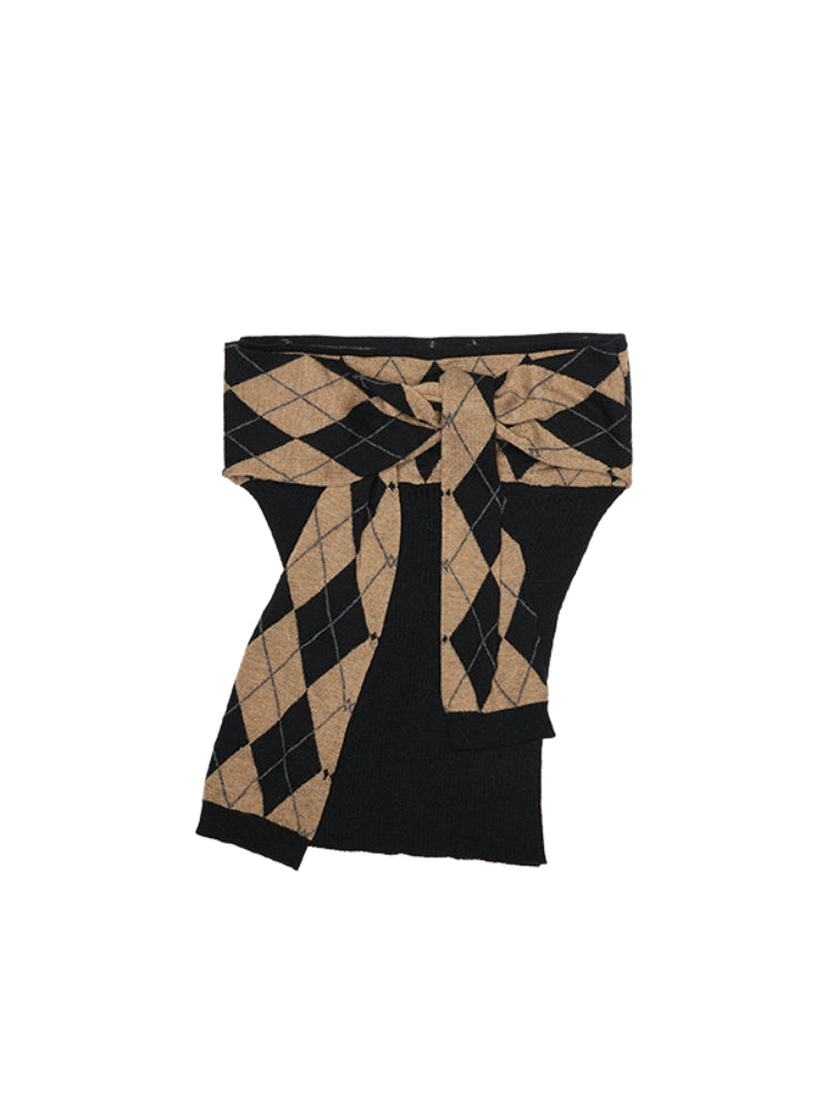 Diamond Pattern Knitted Top & Shorts Set - CHINASQUAD