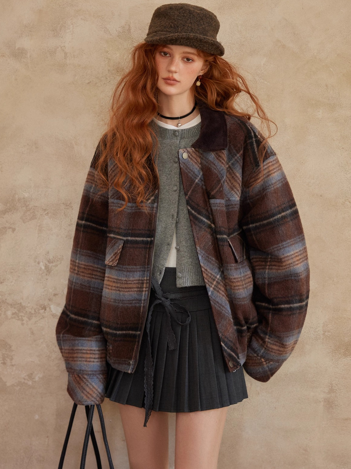 Maillard Vintage Plaid Wool-Blend Overshirt Jacket