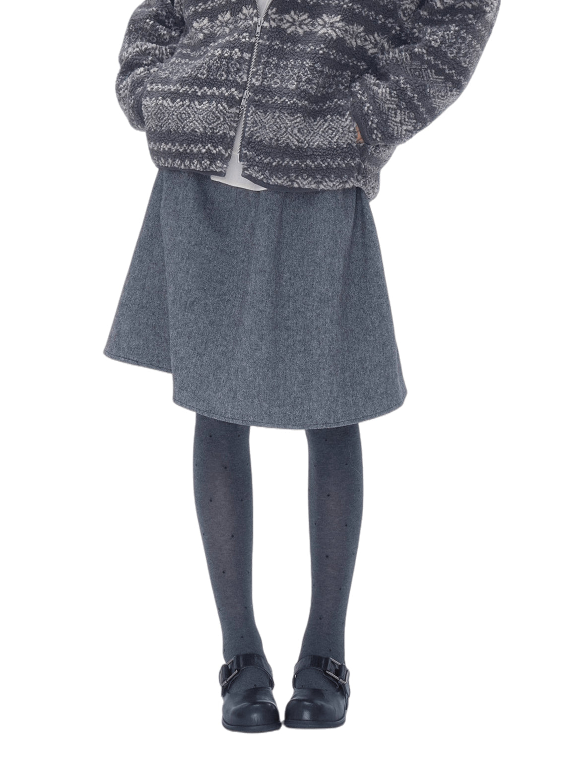 Wool-Blend High-Waist Midi Skirt