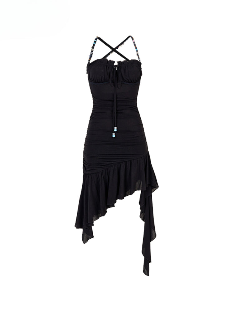 Beaded Mesh Bodycon Dress - CHINASQUAD
