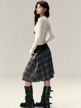 Asymmetrical Plaid Midi Skirt - CHINASQUAD