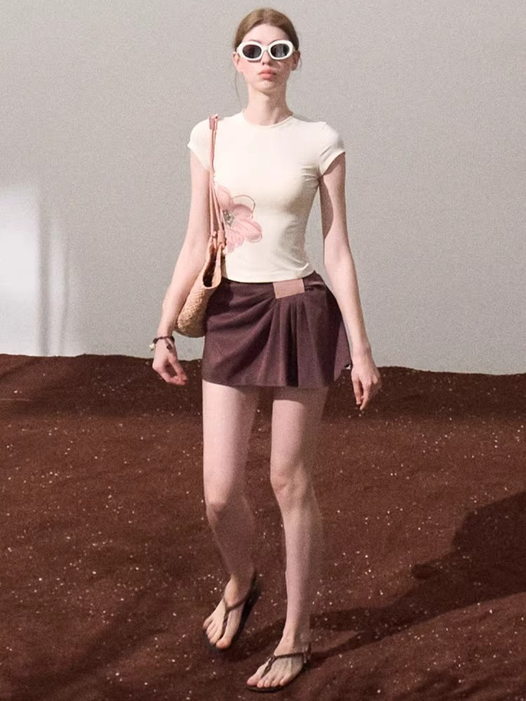 Slim-Fit Floral Print Short-Sleeve T-Shirt