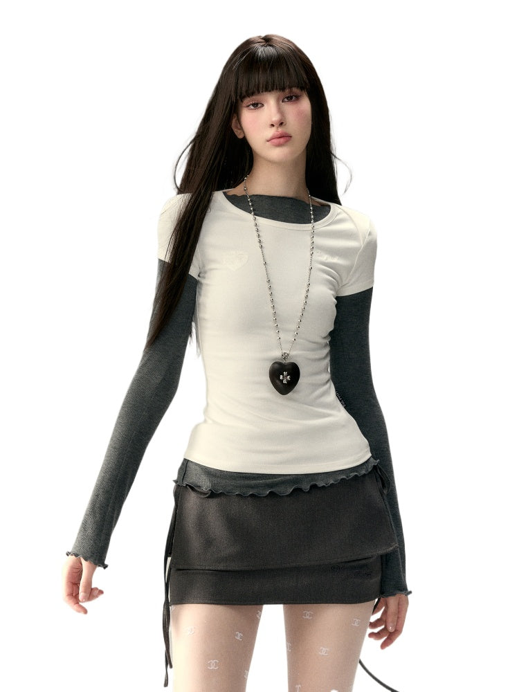 Embroidered Letter Short-Sleeve T-shirt - CHINASQUAD