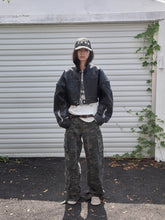 Letter Print Structured Cropped Moto Jacket - CHINASQUAD