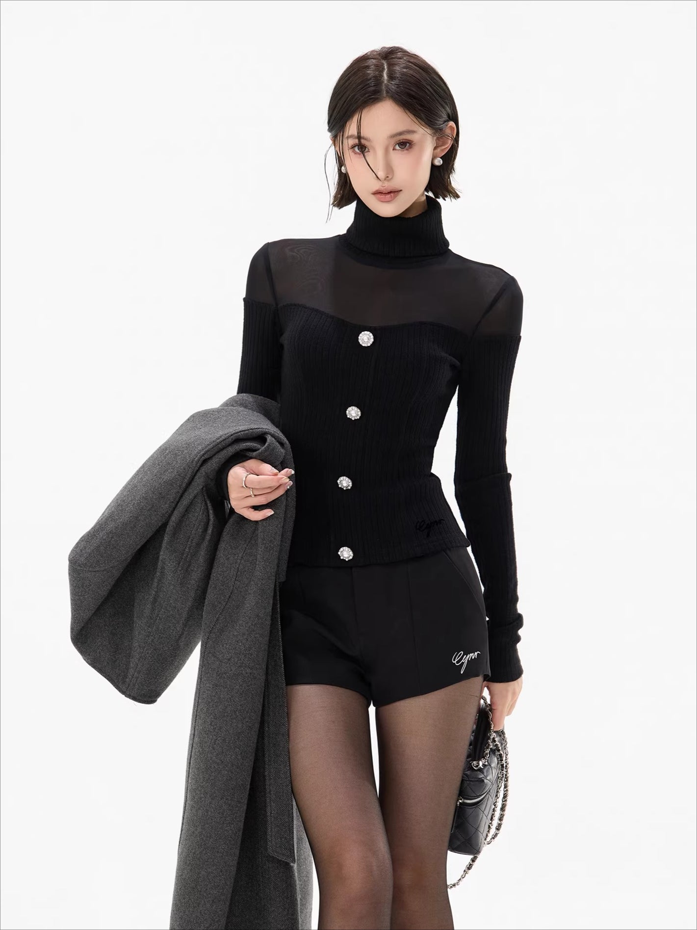 Pure Cutout Mesh Panel Knit Base Layer