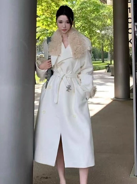 Polar Wool-Blend Belted Coat