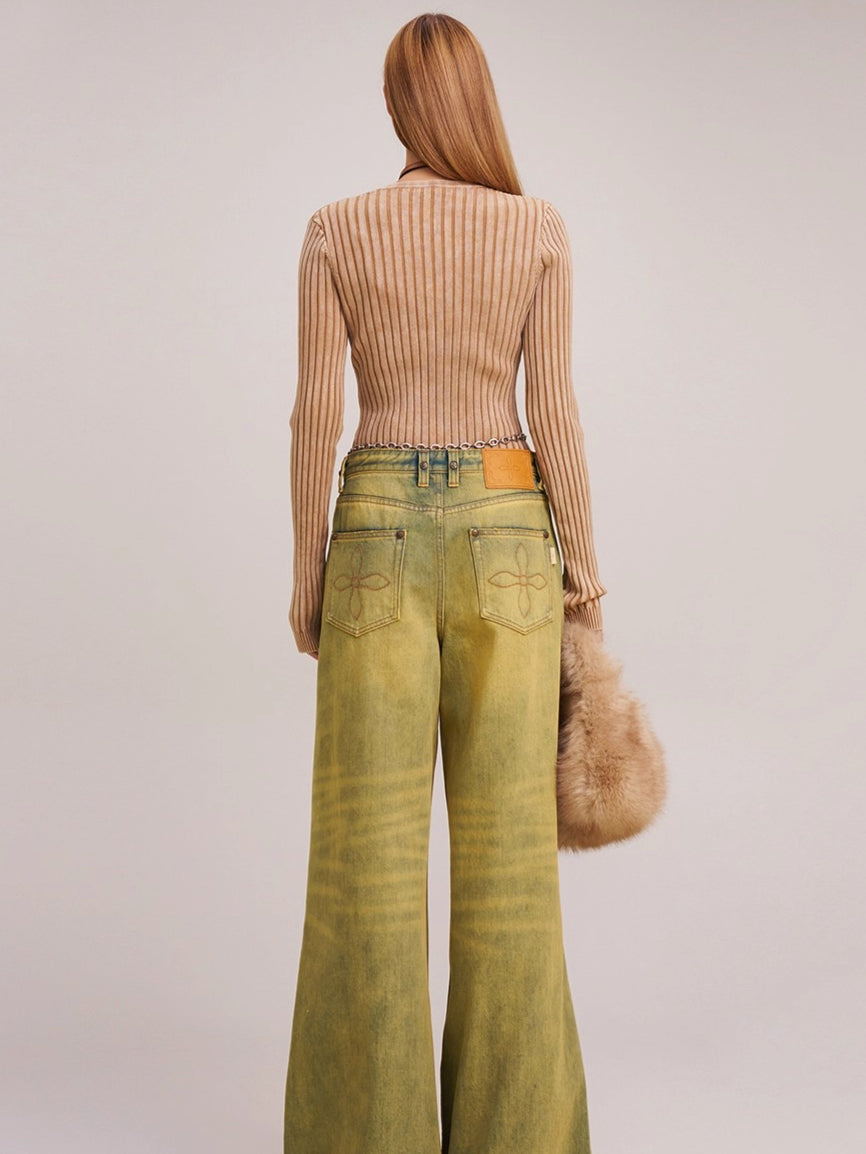 Wild Retro Ribbed Knit Cardigan