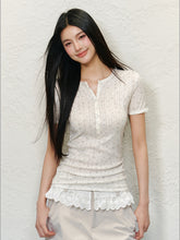 Round Neck Color Block Bow Tie T-shirt - CHINASQUAD