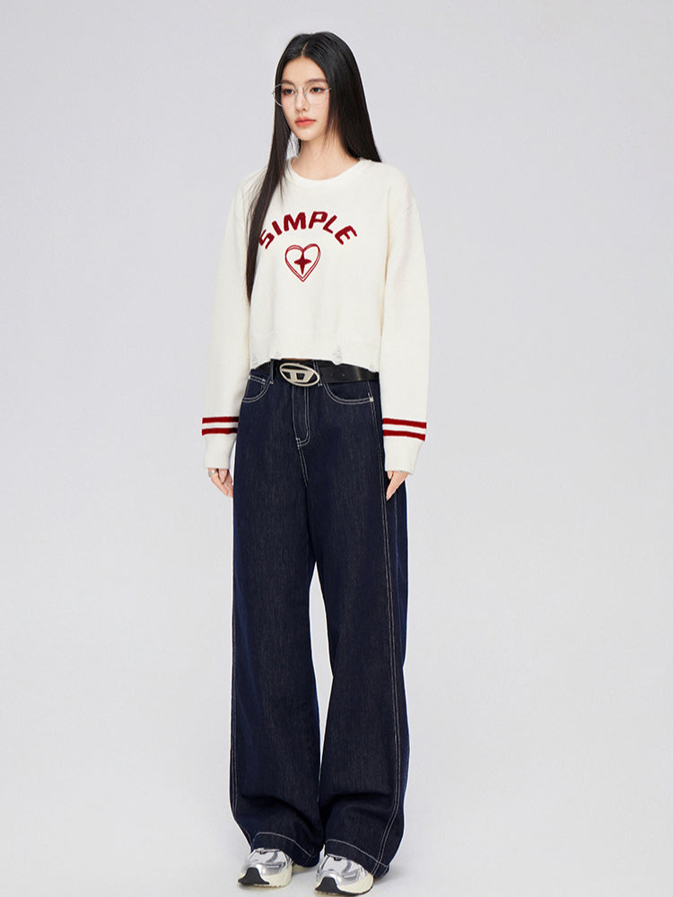 3D Embroidered Distressed Sweater - CHINASQUAD
