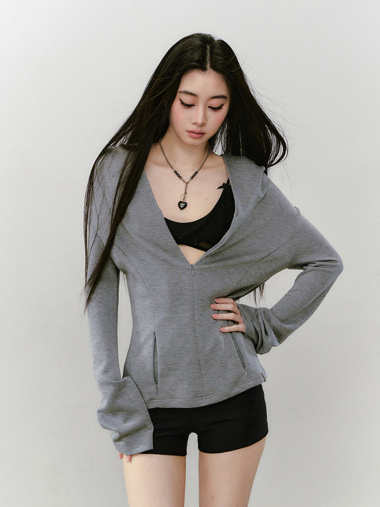 Flared Sleeve Waist-cinched Hooded Jacket - CHINASQUAD