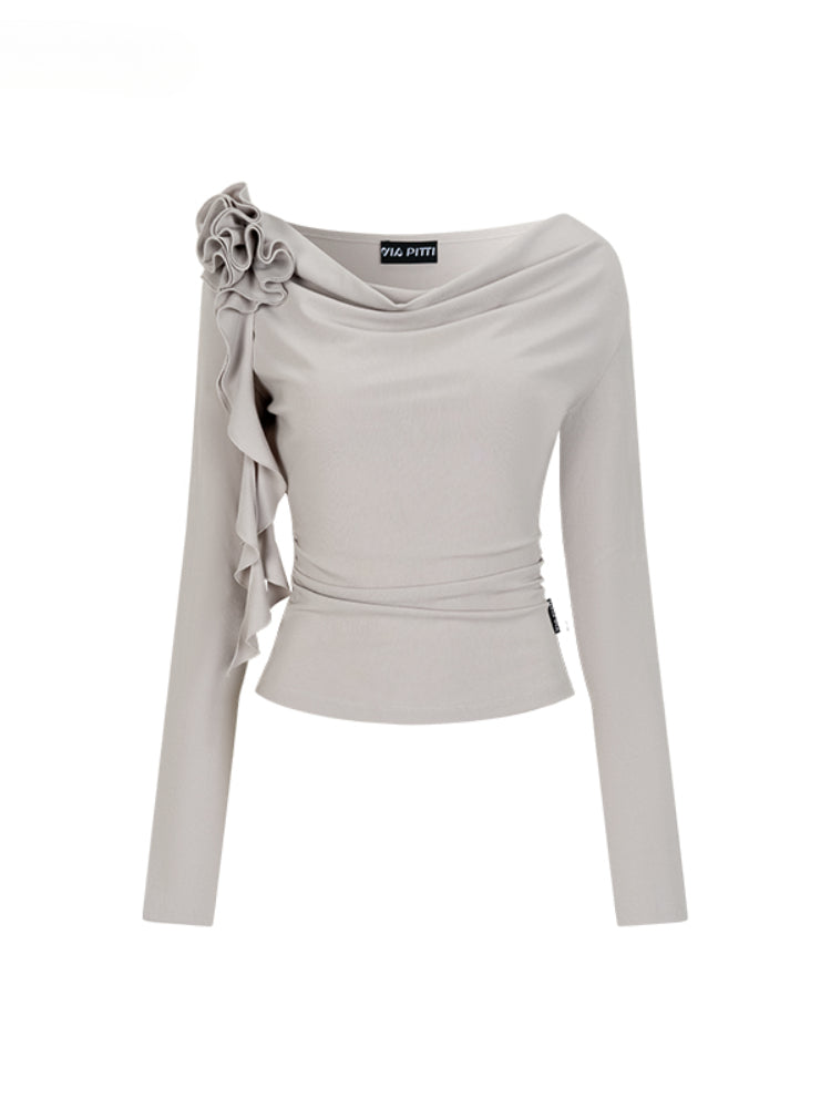 Rose Flower Ribbon Multi-Wear Long Sleeve T-shirt - CHINASQUAD