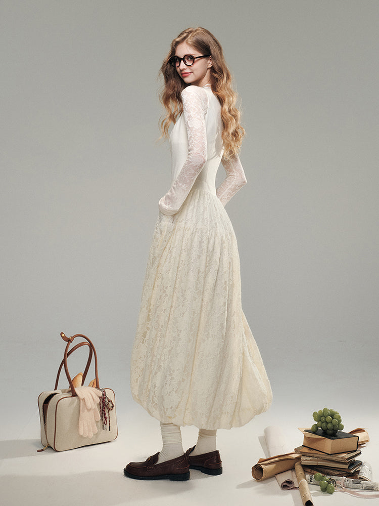 Velvet Lace French Dress - CHINASQUAD